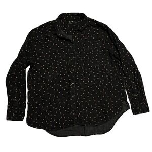 Madewell Cherry Print Button Down Shirt Black Large